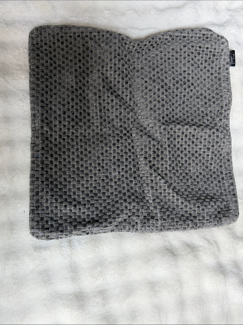 Short Stories Gray Textured Square Pillow Cover